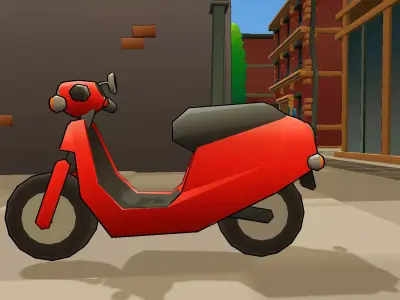 Toon Bike Pack  Stylized Low-poly 3D model