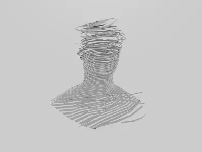Ribbonised Face Model 3D model