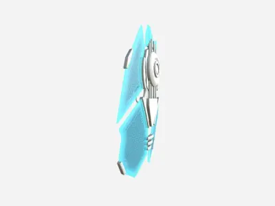 SciFi Shield A02 White Blue - Sci Fi Weapon Design Low-poly 3D model