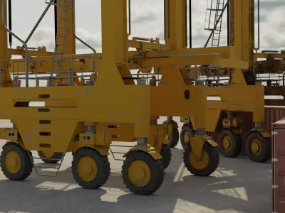 Straddle Crane Low-poly 3D model