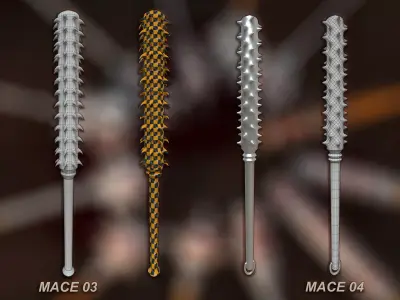 40 Medieval Mace  Vol 1 Low Poly and Unwrapped  3D model