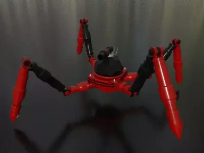 robotic Low-Poly Spider Rigged-Animated model 3D model