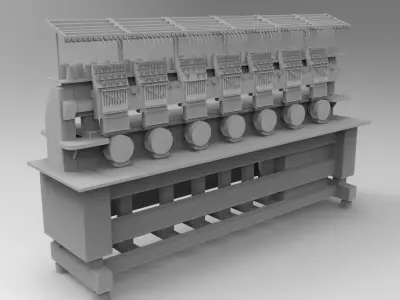 embroidery  machine 3d model Low-poly 3D model