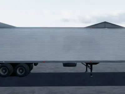 Dry van semi trailer unity asset Low-poly 3D model