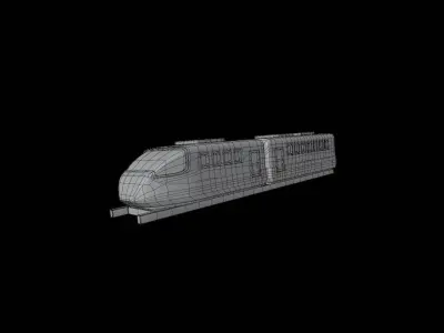 High Speed Train 3D Illustration 3D model