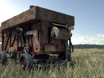 40 era Thresher - Combine Harvester 3D model