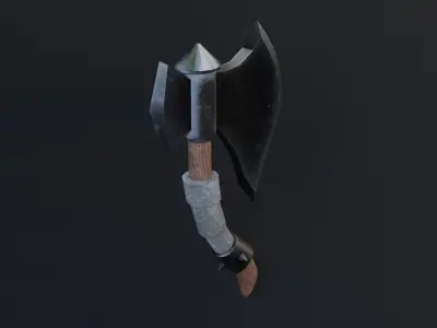 Ax Game Ready - Low Poly 3d Model Wiking Axe Low-poly 3D model