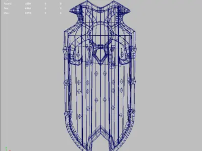 Curved Simple Shield 3D model