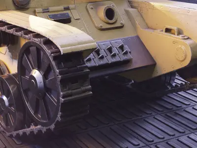 Retro-Futuristic Battle Tank Steel Wanderer Low-poly 3D model