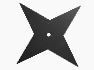 Shuriken ninja throwing knife 09 3D model