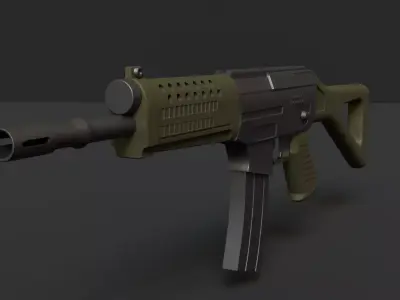 Assault Rifle Rigged 3D model