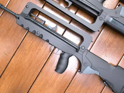 FAMAS F1 assault rifle Low-poly 3D model