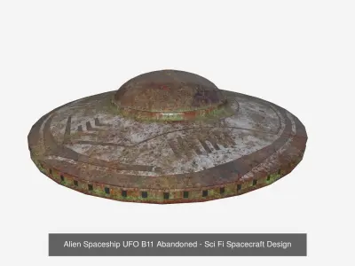 10 Alien Spaceships UFO Collection K Abandoned- Spacecraft 3D Model Pack