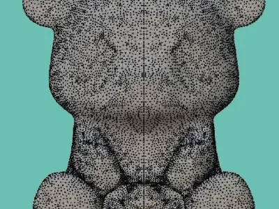 Low poly baby panda 3D model