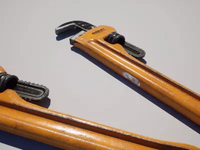  Pipe Monkey Wrench Low-poly 3D model