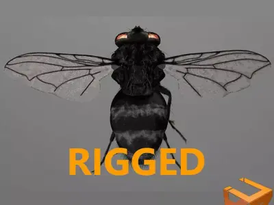 Fly - rigged 3D model