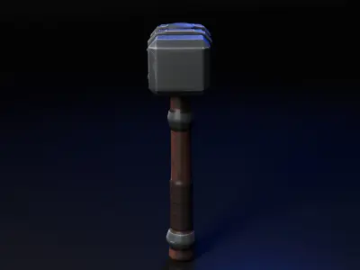fantasy medieval war hammer Free 3D model