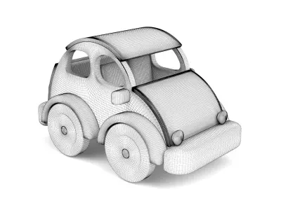 Wooden toy car 27 3D model