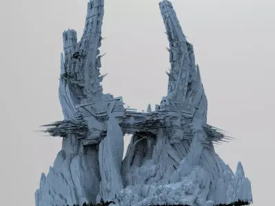 Alien Cliffs rock structure Base 1 3D model