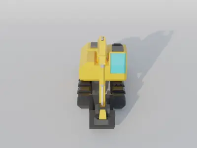 Excavator Construction Machine Game Asset Low-poly 3D model