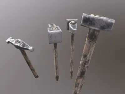 Hammer set of hammers Low-poly 3D model