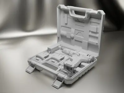 Screwdriver kit box with all components 3D model