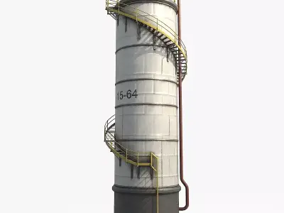 Oil Storage Tank v2 Low-poly 3D model
