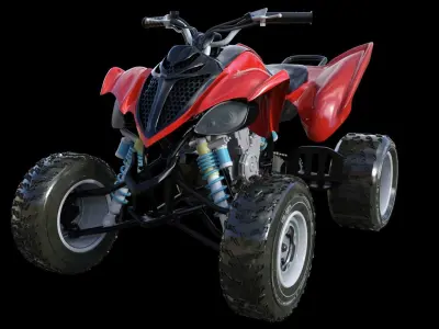 Atv Bike Low-poly 3D model