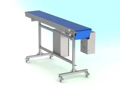 PVC belt conveyor 300x2000mm Free 3D model