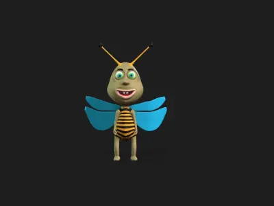 Bee 3D Low-poly 3D model