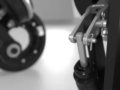 Highly detailed pair of front truck brakes assemblies 3D model