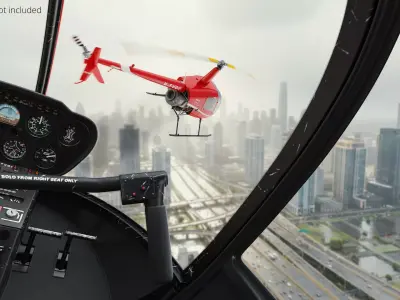 Helicopter Dual Seat Cockpit Red 3D model