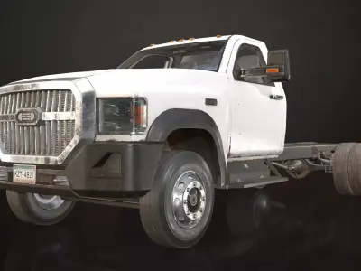 Medium Duty Truck VX400 - Chassis Low-poly 3D model