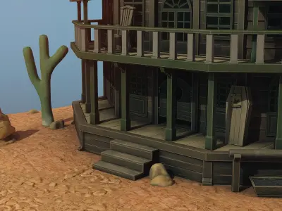 Blender to Unreal Engine  Wild West Environment 3D model