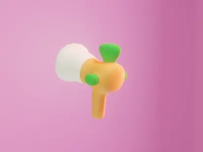 Cartoon Gun Low-poly 3D model