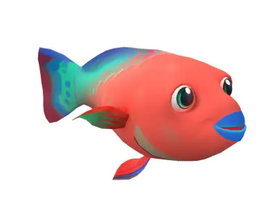 Parrot Animated Fish  Low-poly 3D model