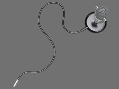 Retro Microphone 1A Low-poly 3D model