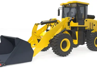 Wheel Loader Rigged and Animated 3D model