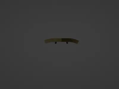 Tri-Parted Pointed Heraldic Shield 3D model