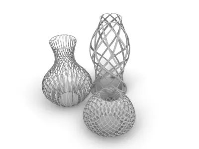 Metal vases set Free 3D print model