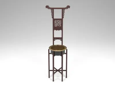 HUANGHUALI TOWEL RACK AND WASHBASIN 3D model