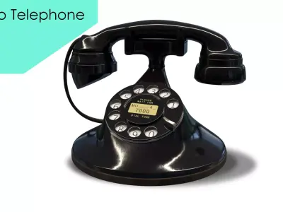 Retro Telephone0001 Low-poly 3D model