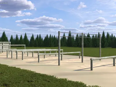 Low Training Obstacles Shabby 3D model