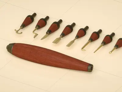 hardware-tools carving knife Low-poly 3D model