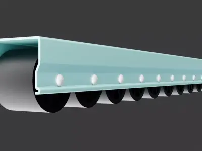 6 Rail with wheels  3D model