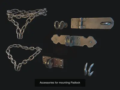 Vintage Padlock  3D Model Pack