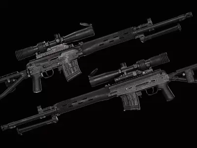 Sniper rifle SVDM 3D model