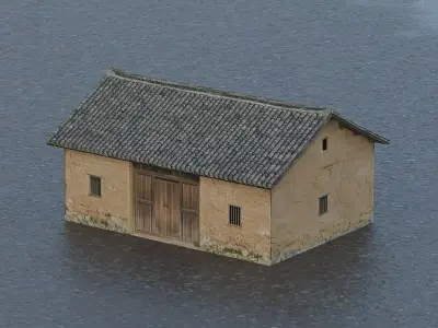 Traditional rural Chinese residence Low-poly 3D model