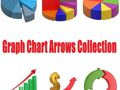Graph Chart Arrows Collection 3D model