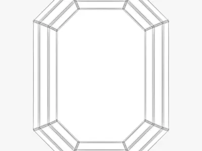 Surya gordon champagne wall mirror 3D model